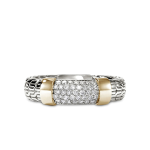 Anillo de Eternidad de Diamantes en Oro de 18K de Lujo, Corte Brillante Redondo, Diseño Geométrico, Joyería Fina Unisex - Product Image 1