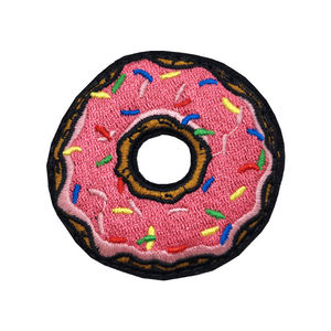 Cute Embroidered Donut Patch Pink Sprinkles <b>Sew</b>-On Applique Round Fabric Badge Fashion Garment Use - Product Image 4