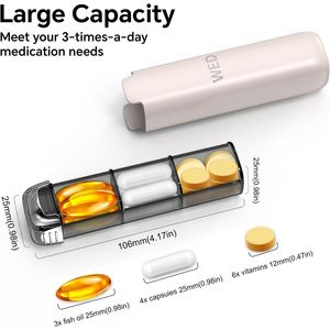 Organizzatore Settimanale di Pillole 3X Day, Portapillole da Viaggio, Contenitore per Vitamine Staccabile per 7 Giorni, Pratica Custodia per la Conservazione - Product Image 2
