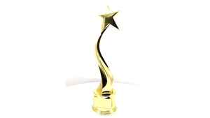 Trofeo de diseño de estrella única con acabado dorado y base sólida para reconocimiento de logros en eventos corporativos - Product Image 2