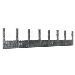 ตะกร้า gabion รูปตัวยูพร้อมเสาเหล็ก8อัน338.6 "x 7.9" x 78.7" - Product Image 1