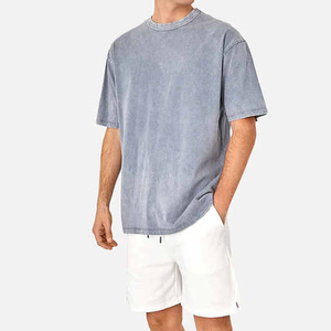 Custom logo Oversized 100% Cotton Acid Wash T-Shirts for Men Street Wear Hip Hop Style Vintage Quick Dry Crew Acid Wash T Shirts - Product Image 5