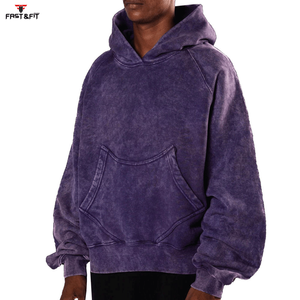 Sudaderas con Capucha de Algodón 100% Bordadas, Lavadas al Ácido, de Gran Tamaño y Peso Pesado, Personalizadas para Hombre, Venta al por Mayor, Invierno - Product Image 3