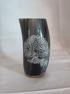 Verre à bière vintage gravé en forme de corne avec motif lion, écologique, FK GLOBAL IMPEX, pour la bière et les cocktails - Product Image 2