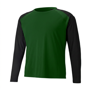 Camiseta de Béisbol de Manga Larga para Hombre, Cuello Redondo, Bloques de Color, Absorbe la Humedad, Poliéster, Corte Regular, Ropa para Adultos - Product Image 3