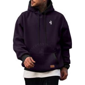 Sweat à capuche streetwear personnalisé épais en molleton bouclette lourd, coupe oversize ample, avec logo personnalisé de haute qualité, design de logo sur le pull - Product Image 3