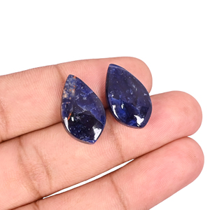 Sodalite naturelle 15,8 carats (poids d'une paire) 20x12mm, forme fantaisie, pierre précieuse en vrac - Product Image 2