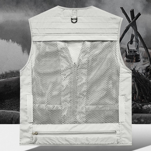 Unisex Mesh Breathable Fishing <b>Vest</b> <b>White</b> Color Multi Pockets Photography Travel Waistcoat Jacket For Adults And Youth - Product Image 4