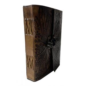 Handmade Genuine Leather <b>Journal</b> Vintage Butterfly Flower Embossed Deckle Edge Paper <b>Writing</b> Diary Office Notebook & Sketch Book - Product Image 2