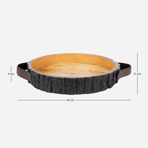 Elegante Plato de Madera, Tabla de Servir con Estilo, Bandeja Decorativa para Servir en la Cocina, Mesa de Comedor, Aperitivos, Queso, Pan - Product Image 4