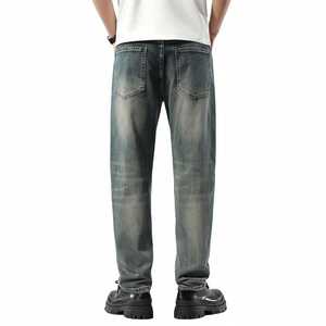 Pantalones Vaqueros Holgados Personalizados para Hombre, Estilo Nuevo, Corte Recto, Transpirables, Talla Grande, para Otoño, Verano y Primavera - Product Image 2