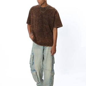Nueva Camiseta Informal de Diseño Moderno y Adecuado, Lavada al Ácido, a la Moda, Cómoda, a Precio Económico, Estampada, 100% Algodón - Product Image 1