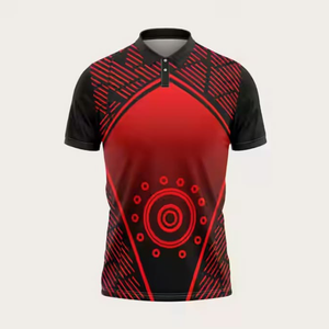 Camiseta de Fútbol Personalizada para Hombre, Transpirable, Tallas Grandes, Sublimada, Manga Corta, Cuello Redondo, Rojo, Negro, Mandala Sports, Venta al Por Mayor - Product Image 1
