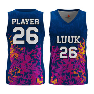 Camiseta de Baloncesto Sublimada al por Mayor, Cuello en V, Sin Mangas, Nombre y Número del Equipo Personalizados, Ropa Deportiva Transpirable de Secado Rápido - Product Image 6
