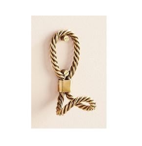 Gancho de pared de latón dorado vintage con pomo de cerámica blanco, doble gancho para abrigos y sombreros, soporte de lujo antiguo para toallas y batas - Product Image 3