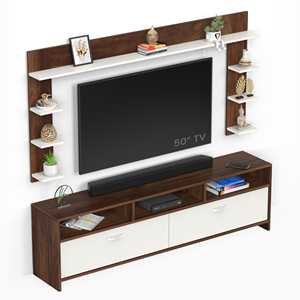 Mannsae Plus Mueble de TV Moderno de Madera Sintética con Estantes para Libros, Soporte para Decodificador y Exhibición Decorativa, para Colocar Junto a la Cama - Product Image 5