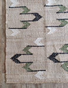 Handmade Jute Area Rug Abstract Pattern Low Pile Non <b>Slip</b> Eco Friendly Pet Friendly Thin Rubber Backing Rectangle Floor <b>Mat</b> - Product Image 4