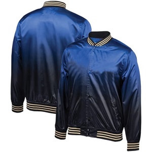 Vestes et manteaux d'université unis pour hommes, vestes brodées, blouson aviateur en satin avec logo personnalisé pour hommes, vente en gros à la mode - Product Image 3
