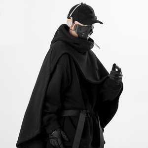 Sweat à capuche unisexe surdimensionné en coton épais avec logo personnalisé, masque coupe-vent et col montant |   Taille Plus OEM/ODM - Product Image 4