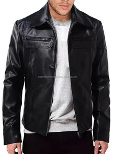 Veste en cuir de haute qualité logo personnalisé à la mode à prix de vente entier vêtements coupe-vent veste en cuir robuste pour hommes - Product Image 5