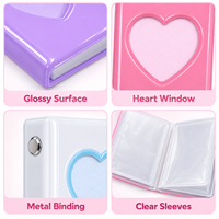 Classeur personnalisé en PVC pour photocards Kpop, album mini avec fenêtre en forme de cœur, porte-cartes pour femmes, filles, fans, idéal pour le merch des idoles, cadeau mignon