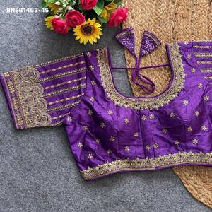 Heavy Phantom Silk with Sequence & Embroidered Padded Front-Hook <b>Blouse</b> Collection Supplier from Surat At Wholesale Rate - Product Image 3