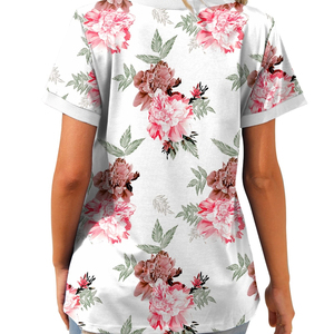 T-shirt à manches courtes pour femmes, grande taille, uni, logo personnalisé, vêtements de mode, OEM/ODM, prix bas, design de logo personnalisé - Product Image 4