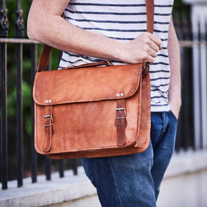 Porte-documents de luxe vintage en cuir véritable pleine fleur pour homme - Sac de travail professionnel multi-poches - Product Image 3