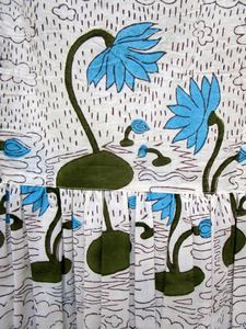 Nueva llegada verano Blues Lotus Flowery impreso Mini Maxi vestido escote cuadrado con espalda Smocked Mini Maxi para mujeres - Product Image 5