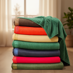 Couverture en Raschel vert solide de luxe 2 kg, douce et chaude pour l'hiver, pour la maison ou l'hôtel, en polyester - Product Image 2