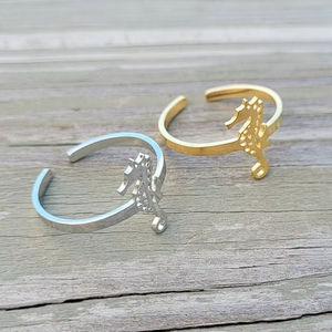 Anillo de Dragón y Caballo de Plata de Ley 925 de Alta Calidad, Chapado en Oro de 22k y Rodio, Joyería Fina Hecha a Mano para Mujer - Product Image 1