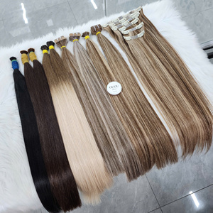 Extensions de cheveux à clipser, couleur blonde, cheveux vietnamiens super naturels en vrac, extensions de cheveux pour la vente en gros - Product Image 3