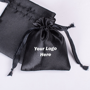 Luxury Premium Fabric <b>Pouch</b> Black Satin <b>Drawstring</b> Bag Jewelry Storage With Custom Logo Cosmetic Storage <b>Pouch</b> - Product Image 6