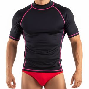 High Quality <b>Men's</b> Rash Guard Short UPF50+ Anti-Bacterial Eco-Friendly Durable Fabric Comfortable Fit Quick Dry Breathable - Product Image 2