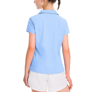 Girls <b>White</b> Short Sleeve Quick Dry T Shirt <b>Tops</b> School Uniform Children Nylon Spandex Golf Tennis <b>Polo</b> Shirts - Product Image 2