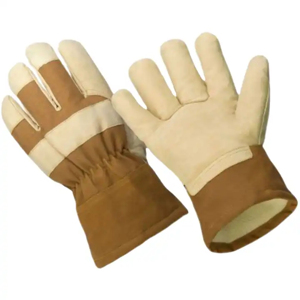 Best Performance Cowhide Grain Leather Working <b>Gloves</b> <b>Long</b> Lasting Canadian Rigger Protection Soft Comfortable Safety <b>Gloves</b> - Product Image 1