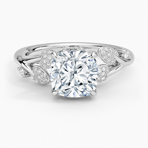 Anillo de Boda BOJ Ring 033 con Corte Cojín, Plata 925, Diamantes y Baño de Rodio, 2ct, Color D, VVS1, Moissanita, Certificado GRA - Product Image 1