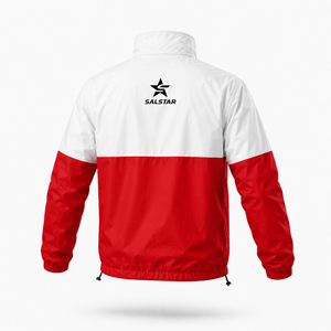 Custom <b>Men</b>’s Sports Track <b>Jacket</b> Full Zip Windbreaker Two Tone Red <b>White</b> Trending <b>Jacket</b> Polyester Athletic Teamwear <b>Jacket</b> - Product Image 2