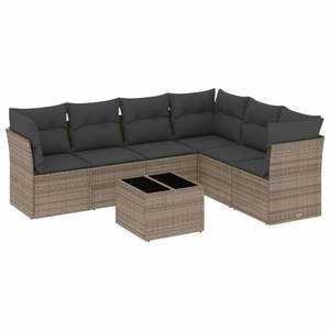 Conjunto de Sofás Modulares Grandes de Ratán PE Gris para Jardín, Colección Premium de Muebles Modulares para Exteriores - Product Image 2