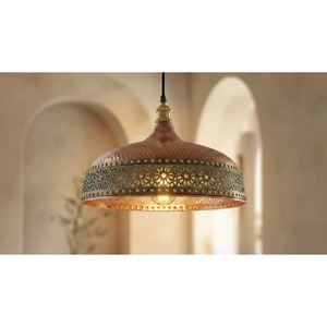 Lámpara Colgante Vintage de Cobre FABULOUS IMPEX, Forma Circular, Decorativa, con Diseño Intrincado - Product Image 3