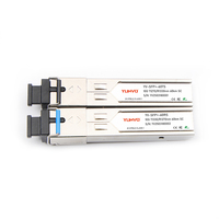 Module SFP+ BiDi 10G YUNVO SFP-10G-BX100U/SFP-10G-BX100D 1490nm/1550nm 40/60/80/100KM DDM Émetteurs-récepteurs à fibre optique LC pour FTTH