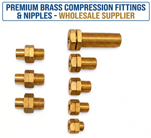 Conector de latón duradero con cabeza hexagonal y orificio pasante para calentador, rosca M12-M16 - Product Image 1