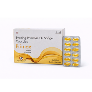 Cápsulas de Aceite de Onagra Primax 500mg, 30 Unidades, Naturales, Sin Lácteos, Beneficios Antioxidantes para OEM y Marcas Privadas - Product Image 1