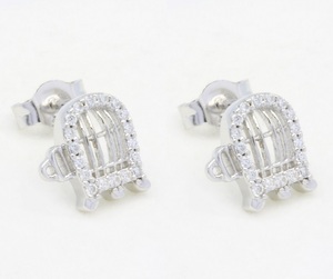 Prix usine meilleure vente à la mode 925 argent avec Zircon mignon Cage à oiseaux boucles d'oreilles en gros - Product Image 6