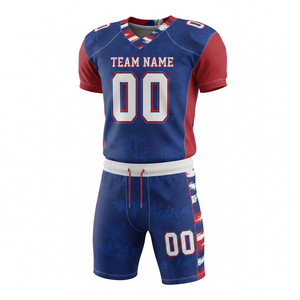 Conjunto Personalizable de Uniforme de Fútbol Americano con Camiseta y Pantalones Cortos con Posición para Logotipo Frontal - Product Image 6