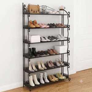 Factory Custom Traditional Multi-Tier Wrought Iron Heavy Duty Rust Resistant <b>Shoe</b> <b>Rack</b> & Organizer for Entryway Living Room - Product Image 2