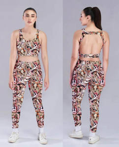 Ensemble de sport 2 pièces pour femme grande taille avec logo personnalisé : Leggings respirants et brassières de sport, idéal pour le yoga, écologique et séchage rapide - Product Image 5