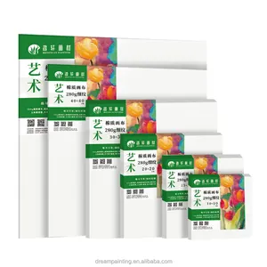 Art Painting Blank Stretched Canvas Multi Size 6 Pack 280g Cotton Canvas Board Printing for Oil Painting Acrylic