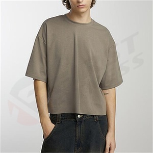 Camiseta Corta de Punto Casual Personalizada, 240 GSM, Hombros Caídos, Estilo Oversize, Camisetas de Marca para Hombre - Product Image 3