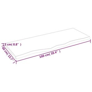 Mueble de baño de madera maciza marrón claro de 39.4"x15.7"x0.8" con encimera con tratamiento de luz - Product Image 6